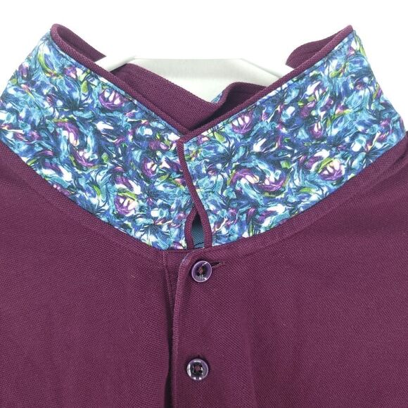 Robert Graham Plum Purple Polo Shirt - Men's XXL - Picture 4 of 10